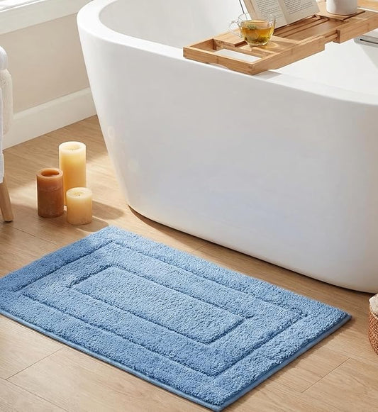 GRANNY SAYS Blue Bathroom Rugs Non Slip, 24" x 36", Large Bathroom Rugs Washable, Bath Rugs for Bath, Absorbent Bath Mats for Bath Floor, Absorbent Shower Rug, Microfiber Bath Mat for Tub