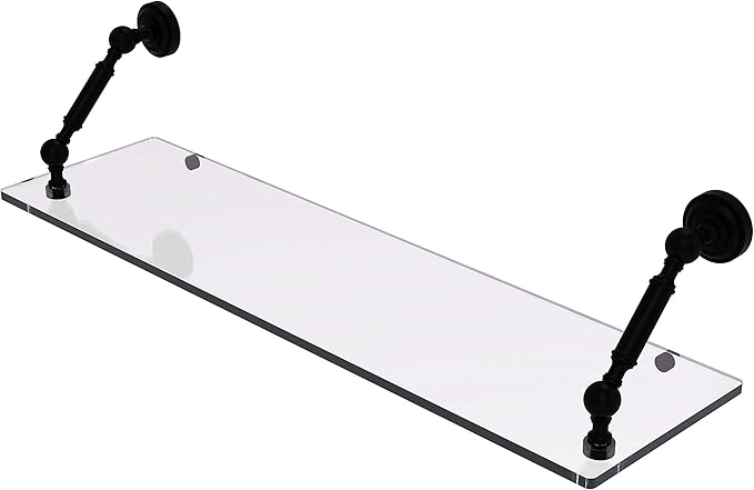 Allied Brass DT-1-30 Dottingham Collection 30 Inch Floating Glass Shelf, Matte Black