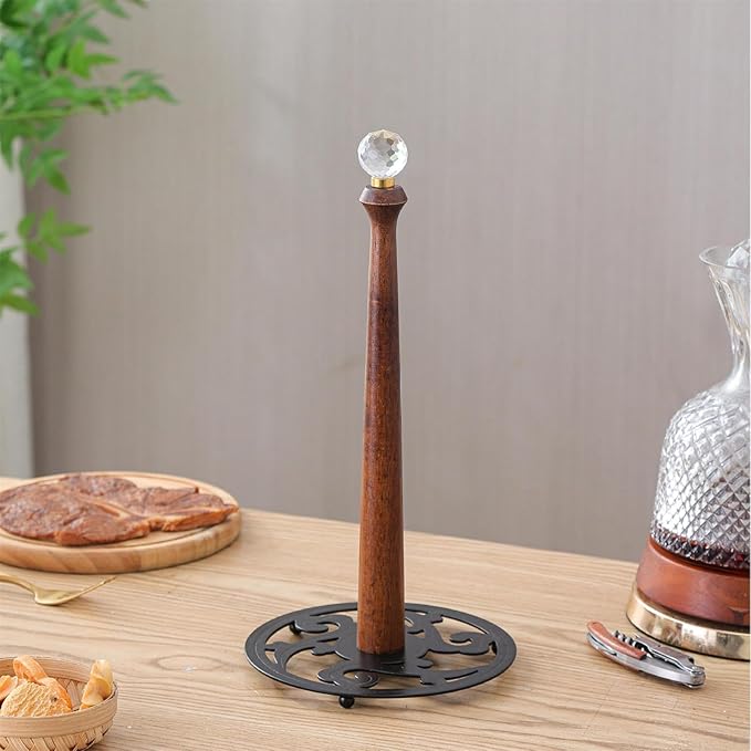 Wooden Shelf Bathroom Kitchen Storage Dispenser Stand Freestanding Metal Holder with Large Capacity Bathroom Organizer
