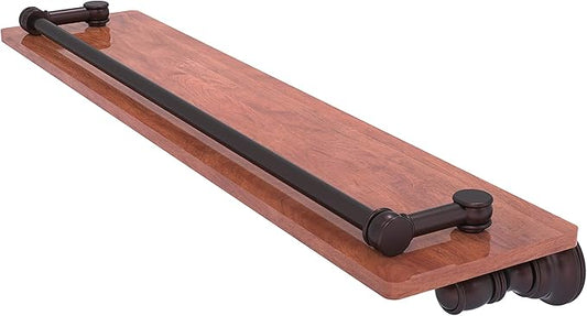 Allied Brass CL-1-22-GAL-IRW Carolina Collection 22 Inch Gallery Rail Wood Shelf, Antique Bronze