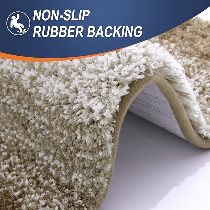 OLANLY Bathroom Runner Rugs 45x27, Extra Soft Absorbent Microfiber Bath Rugs, Rubber Backing, Quick Dry, Machine Washable Bath Mats for Bathroom Floor, Tub and Shower, Home Decor Accessories, Coffee