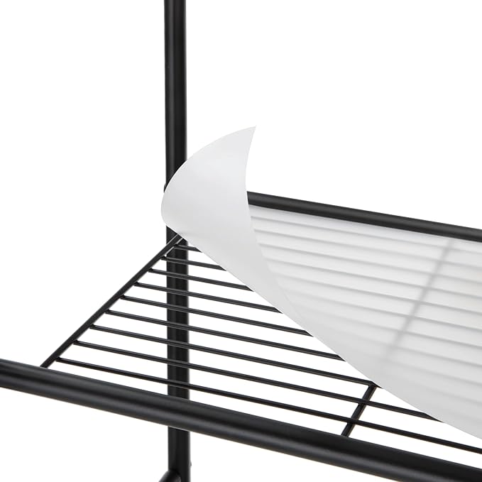 Over-The-Toilet 3-Shelf Bathroom Storage Unit, Black Steel, 22.83x9.65x59.75 Inches, Space Saver