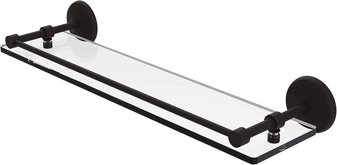 Allied Brass MC-1/22-GAL-ORB Mc 1 Gal Monte Carlo Inch Tempered Gallery Rail Glass Shelf, 22 Inch, Oil Rubbed Bronze