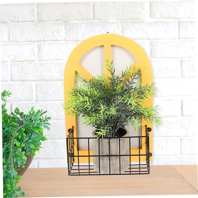 PRETYZOOM Wall Mounted Retro Storage Basket Single Placement Rack for Home Decoration Multi Purpose Organizer Shelf for Bathroom Living Room and Bedroom Easy Installation