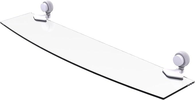 Allied Brass 433T/24 Venus Collection 24 Inch Twist Accents Glass Shelf, Matte White