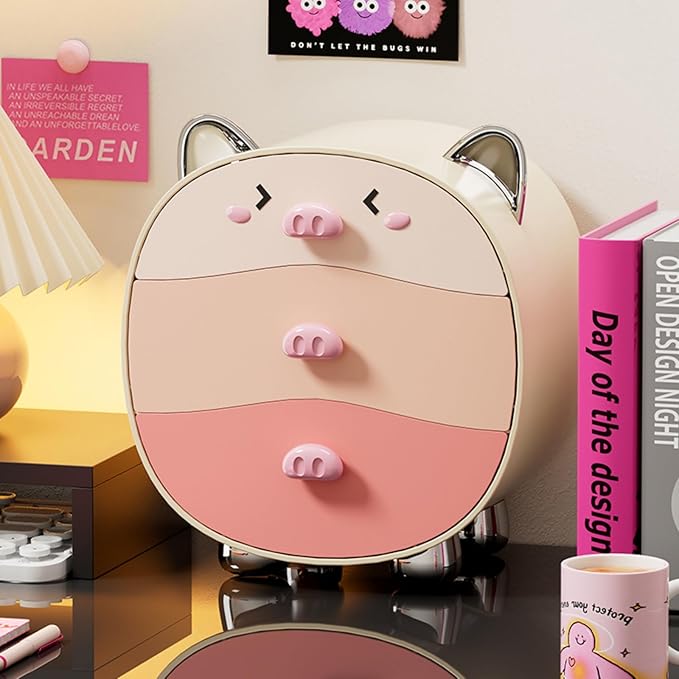 Makeup Organizer with Drawers,Countertop Organizer for Vanity,Bathroom and Bedroom Desk Cosmetics Organizer,Easy To Storage Skincare,Lotions, Lipstick (Cream)
