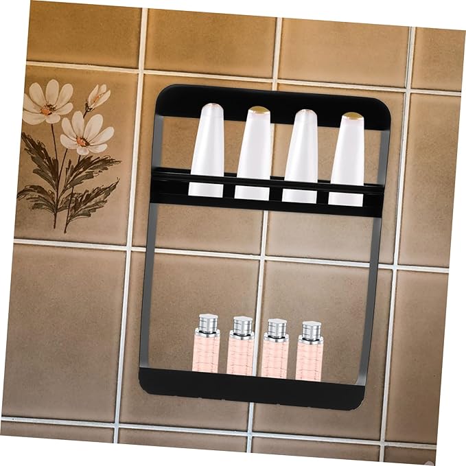 Wall-Mounted Multi-Functional Bathroom Shelf for Easy Storage of Shampoo and Cosmetics No Drilling Required Space-Saving Design Two Organizer for Toiletries and Beauty Products