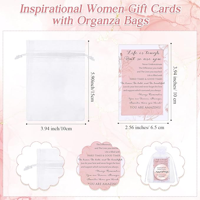 50 Set Mother's Day Inspirational Compact Mirror Religious Bulk Gift for Women Christian Mini Makeup Pocket Mirror Administrative Professional Gift with Card for Volunteer Employee Teacher (Pink)