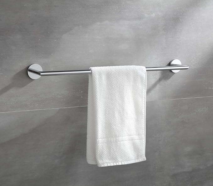 Towel Racks for Bathroom, Chrome Towel Bar, Wall Mounted Towel Holder, Modern Hotel Style Bath Towel Rail, Brass, 077070-CR Leo Series
