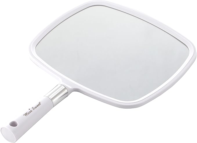 Miss Sweet Handheld Mirror Makeup Mirror 9inch*8inch (White)