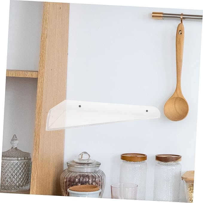 Acrylic Corner Shelf Triangular Wall Shelf for Bathroom and Kitchen No Drill Storage Rack for Spice and Shampoo Space-Saving Organizer