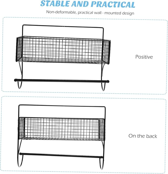 MAGICLULU Wall-Mounted Bathroom Storage Rack Punch-Free Iron Shelf for Toilet and Kitchen Easy Install Hanging Organizer for Home and Office