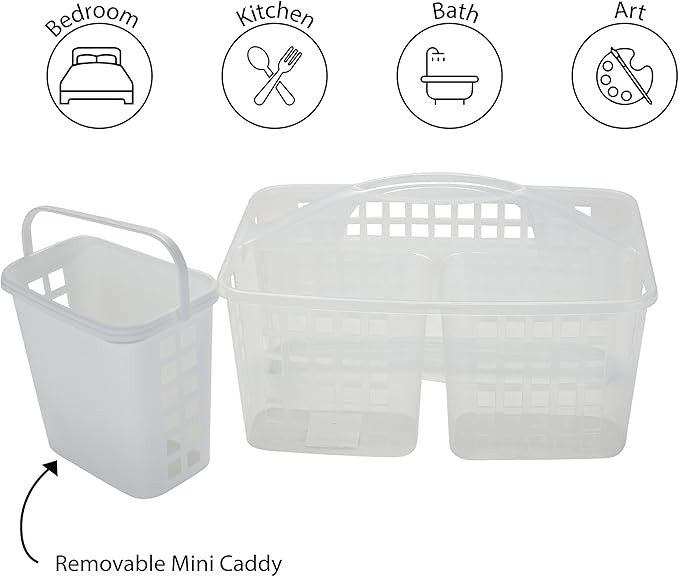 Bath Bliss 2 in 1 Portable, Bathroom Shower Caddy for Shampoo, Conditioner, Soap, and Cosmetics, in Bath Tote