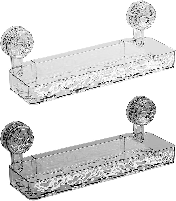 Strong Suction Bathroom Shelf Space Saving Easy Installation for Smooth Surfaces Great for Organizing Toiletries Student Dorm Bathroom Storage