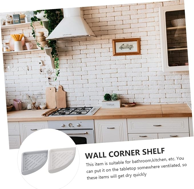 2pcs Triangular Punch Bathroom Corner Storage -Mounted Shelves for Toiletries Easy Installation Space-Saving Design