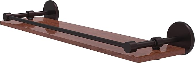 Allied Brass P1000-1-22-GAL-IRW Prestige Skyline Collection 22 Inch Solid IPE Ironwood Gallery Rail Wood Shelf, Antique Bronze