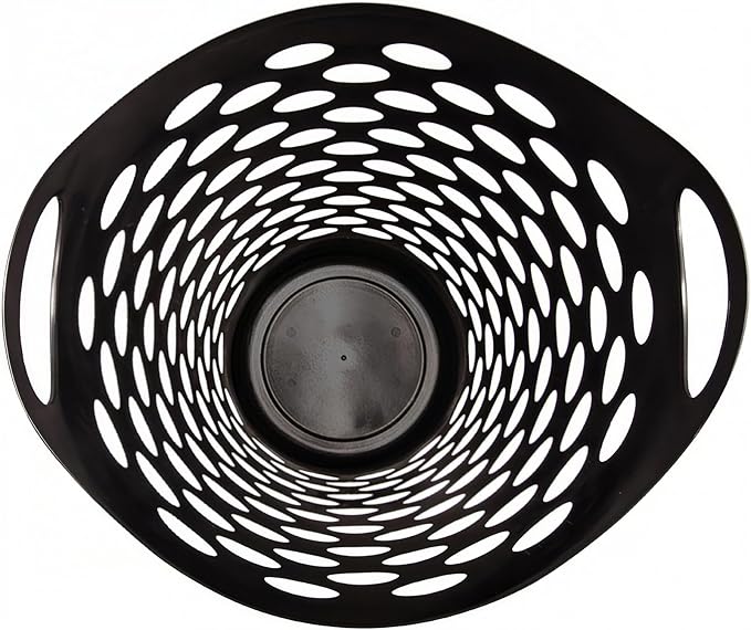 (3 Pack) Black Plastic Round Laundry Hamper - 2.2 Bushel Capacity, Lightweight with Flex Carrying Handles for Home, Dorm, Bathroom & Laundry Room