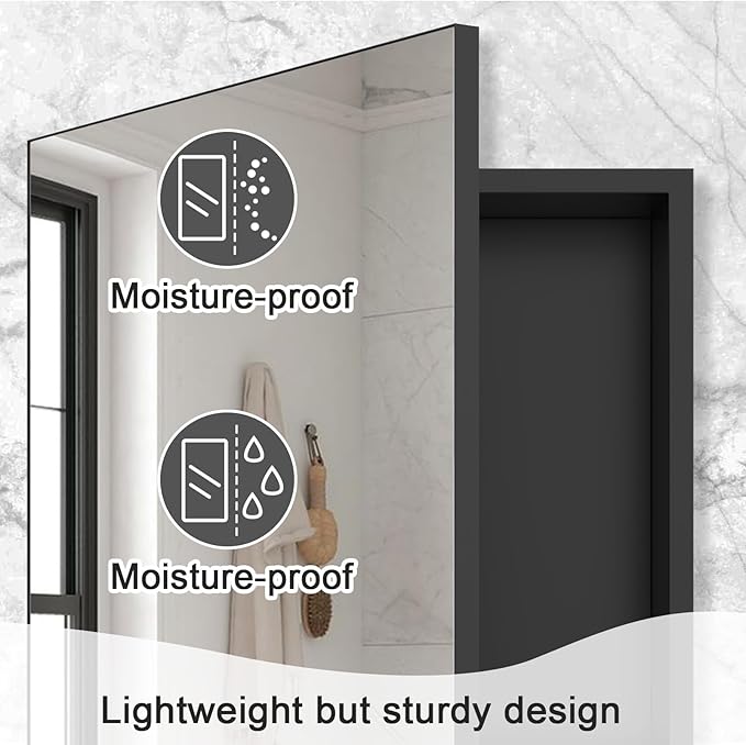 18x14 Inch Bathroom Medicine Cabinet with Mirror, Pre-Assembled Bathroom Medicine Cabinets, Surface/Recessed Wall Mounted Farmhouse Large Medicine Cabinet, Black