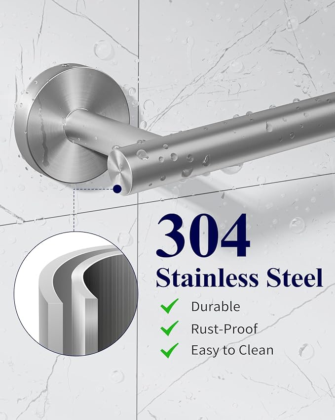 Kitsure Toilet Paper Holder Wall Mount - Sturdy Round Matte Black Toilet Paper Holder for Mega Roll, Premium 304 Stainless Steel Toilet Paper Roll Holder for Bathroom, Washroom, Silver1