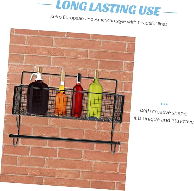 ULTECHNOVO Wall Mounted Bathroom Storage Rack No Drilling Iron Organizer for Toiletries Space Saving Shelf for Bathroom and Kitchen Easy Install Rustproof Design