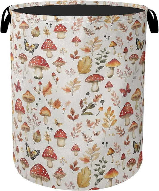 Cute Mushroom Laundry Hamper - Waterproof Fabric Laundry Basket with Handles, Foldable Storage Basket for Laundry,Bedroom,Dorm
