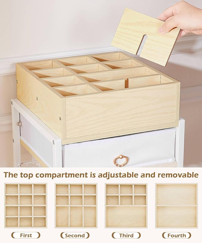 Enthralite Makeup Storage Organizer for Bedroom: Make Up Holder with Drawer - Vanity Organization for Skincare Cosmetic Brush Beauty Accessories