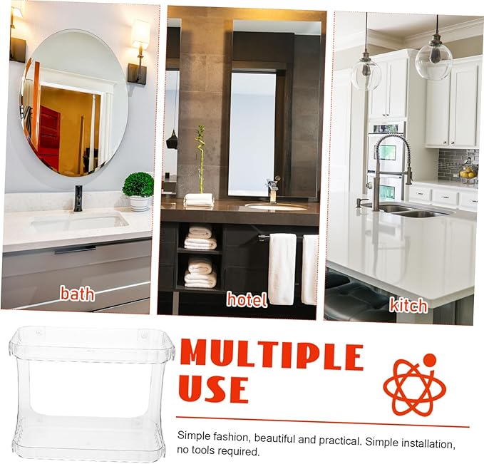 Zerodeko Bathroom Organizer Double Counter Shelf for Toiletries Cosmetics Stylish Corner Storage for Bathroom Kitchen Sleek Design Enhances Decor