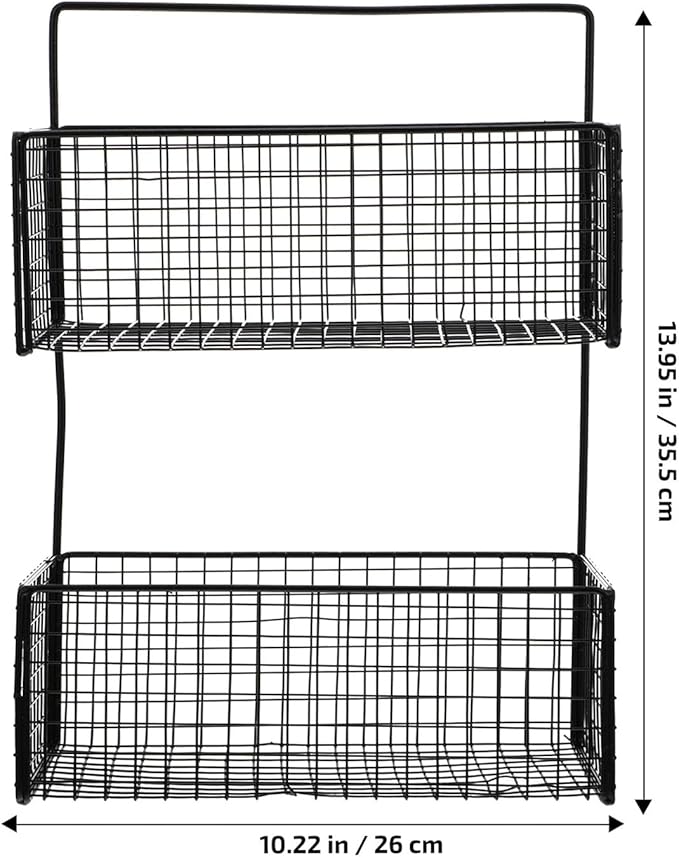 Wall-Mounted Dual Layer Storage Shelf Bathroom Kitchen Organizer Strong Load Capacity Hanging Rack for Wet Environments Convenient Space-Saving Holder