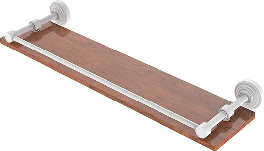 Allied Brass WP-1-22-GAL-IRW Waverly Place Collection 22 Inch Solid IPE Ironwood Gallery Rail Wood Shelf, Matte White