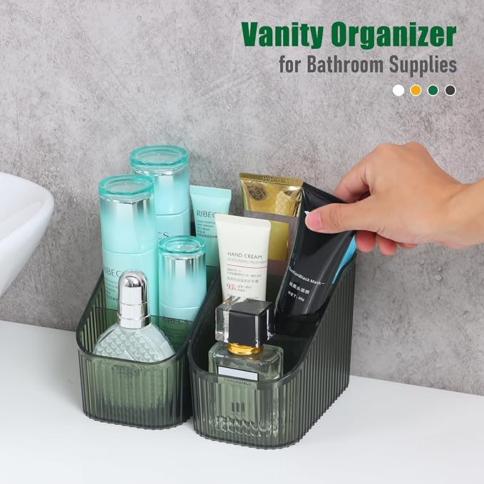 Grean Makeup Brush Holder Organizer for Vanity, Bathroom Countertop Organizer 5 Cups, Toiletry Organizer, Storage & Display for Skincare, Perfume, Hairbrush, Sunglasses & Desk Accessories