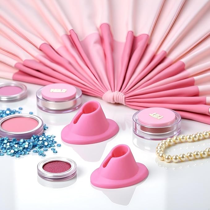 2Pcs Pink Nail Polish Bottle Holder Soft Rubber Nail Polish Bottle Holder Anti-Spill Nail Polish Stand Display Manicure Tools Nail Art Polish