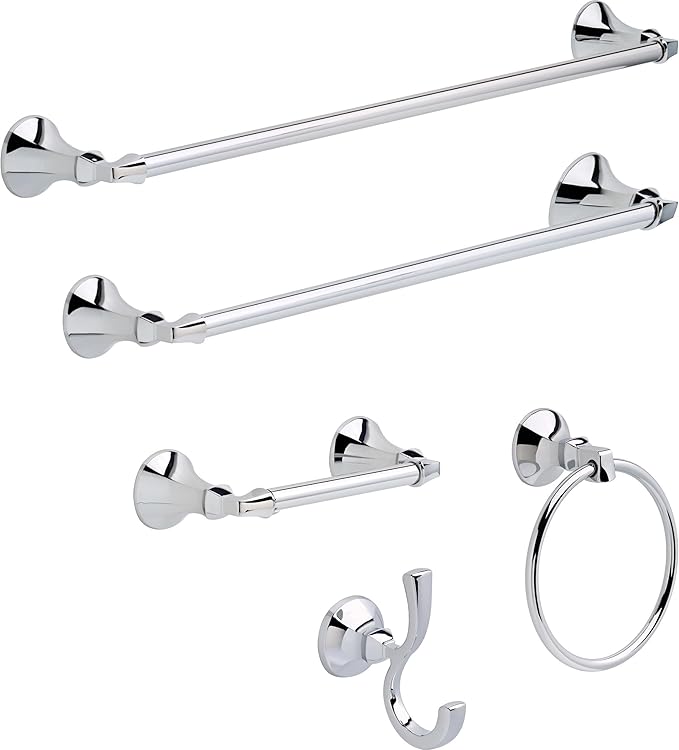 Delta Ashlyn (1-Pack) 24'' Towel Rack for Bathroom Polished Chrome Towel Bar for Bathroom Wall Towel Holder Rod Wall Mounted 76424