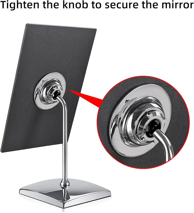 Surdy Large Table Desk Mirror with Stand for Office Desktop, Makeup Vanity and Bathroom Countertop - Personal Adjustable Face Mirror