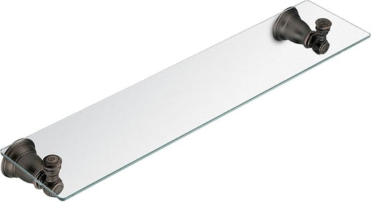 Moen YB5490ORB Kingsley 20-Inch W x 5-Inch D Decorative Bathroom Vanity Glass Shelf,, Oil Rubbed Bronze