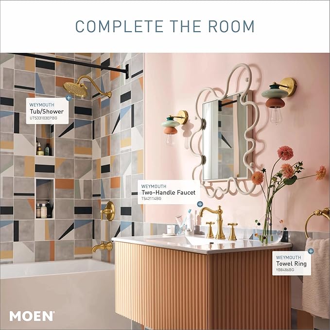 Moen Weymouth Brushed Gold Bathroom Hand -Towel Ring, YB8486BG