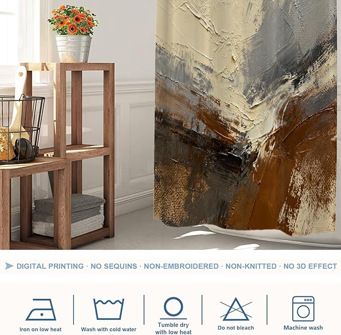 Shrahala Multicolored Modern Abstract Decorative Shower Curtain, Artists Oil Paints Closeup Bathroom Décor Polyester Fiber Waterproof with Plastic Rings for Shower Stall Bathtubs 72 X 36 in