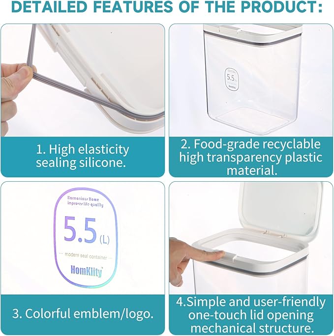 Large Capacity Container With Automatic Pop-Up Lid - Laundry Pods And Airtight Dishwasher Pod Holder, For Laundry Room Organization And Storage And Storage Of Dry Food, Packaged Food, Candy