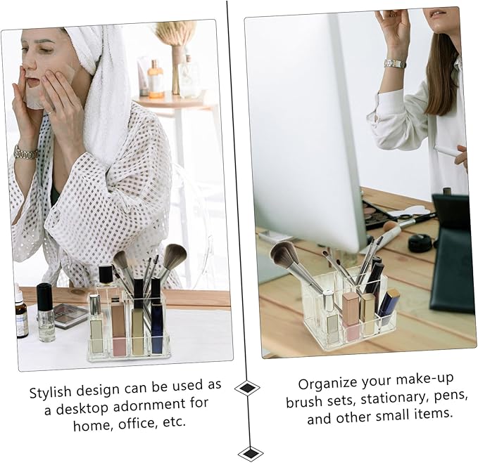 1pc Cosmetic Storage Box Vanity Brush Holder Plastic Storage Shelf Makeup Cosmetic Organizer Acrylic Cosmetic Organizer Acrylic Brush Holder Cosmetic Rack Desktop Student