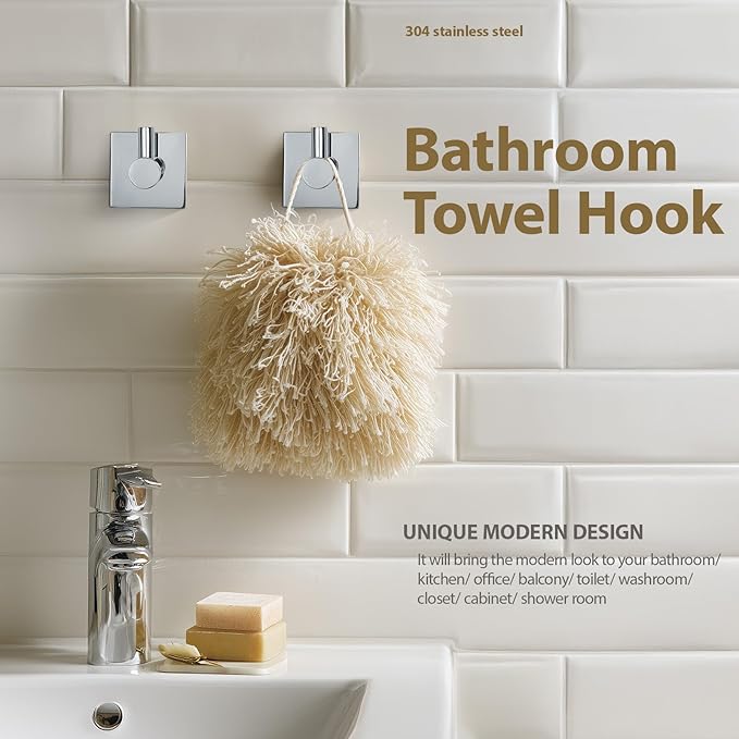 Bathroom Accessories Set Polished Chrome Towel bar Set, 4 piece Towel Rack Set Towel bar for Bathroom wall Mounted Durable 24 inch Towel bar Robe Hook Towel Ring Toilet Paper Holder