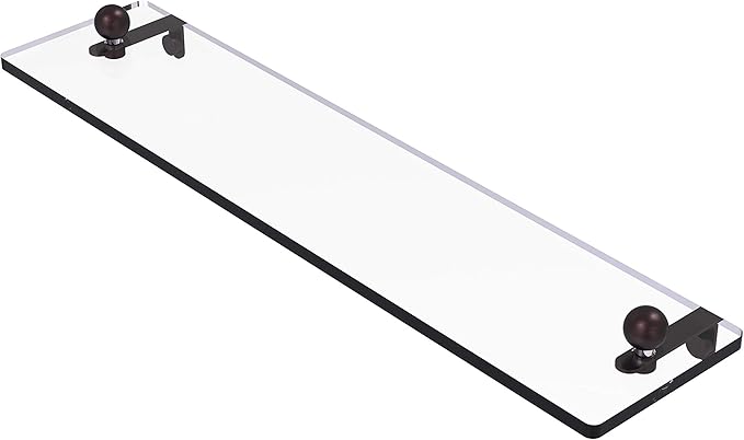 Allied Brass PR-1/16-ABZ Pr 1 Inch Vanity Beveled Edges Glass Shelf, 16 Inch, Antique Bronze