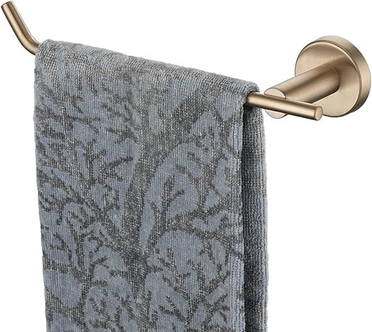 JQK Hand Towel Bar, Champagne Bronze Stainless Steel Towel Ring Holder for Bathroom, 9 Inch Wall Mount Left Hand, TR101-CB