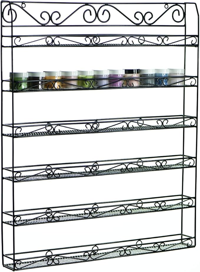 AMT 6 Tier Metal Nail Polish Racks, Fit Up to 108 Bottles, Wall Mounted, Essential Oils Organizer for Home Salon Business Spa