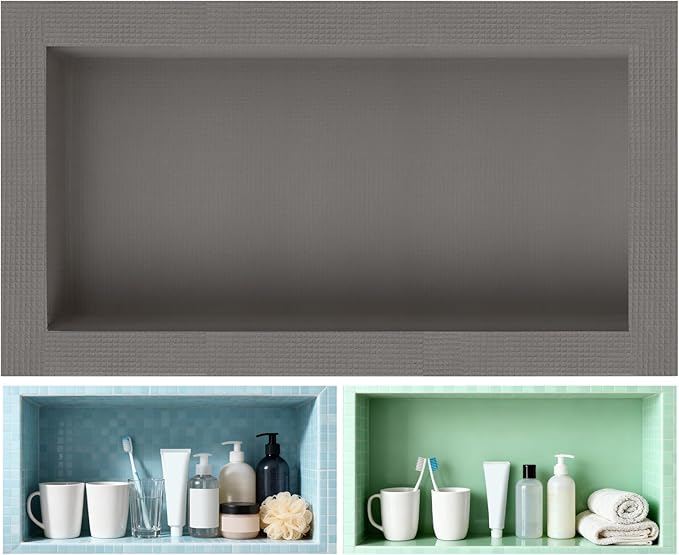Tile Ready Shower Niche 24"x12" Niche for Shower Wall, Recessed Showers Niches Box Shelf for Bathroom Storage/Remodel,Waterproof and Ready-to-Tile,Outer Size 16"x28",Depth 4”