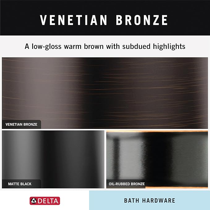 Delta Dryden (1-Pack) Hand Towel Holder Venetian Bronze Towel Racks for Bathroom Wall Square Towel Ring Holder for Bath Towel Hanger for Kitchen, Bathroom Accessories 75146-RB