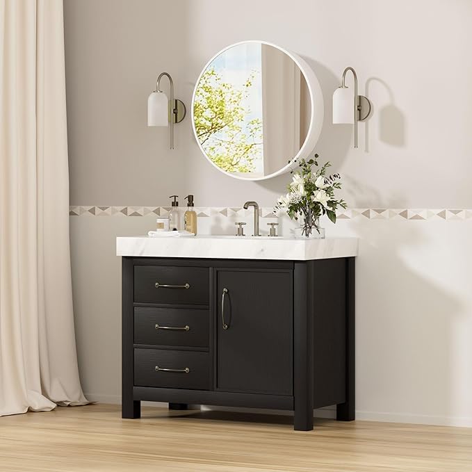 24 x 24 in Inch Round Medicine Cabinet Mirror White,Circular Bathroom Mirror with Storage Wall Mounted,Metal Framed Medicine Cabinets with Tempered Glass Adjustable Shelves for Bathroom Vanity