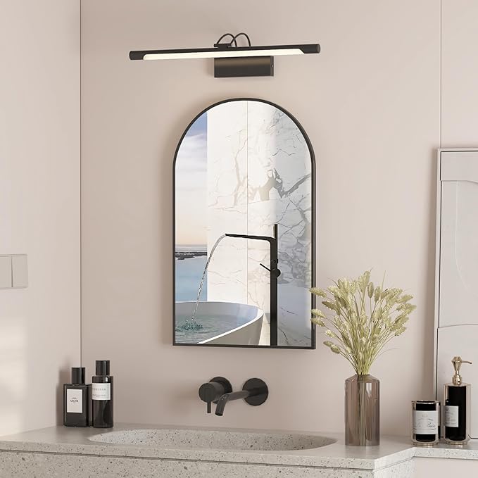 Recessed Medicine Cabinet for Bathroom,Black Arched Medicine Cabinet with Mirror,Bathroom Mirror with Storage,Surface Mount Wall Cabinet 14x18