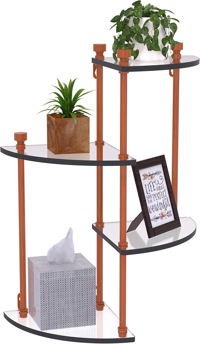 Allied Brass FT-4-ASP 4 Tier Glass Wall Shelf, Autumn Sparkle