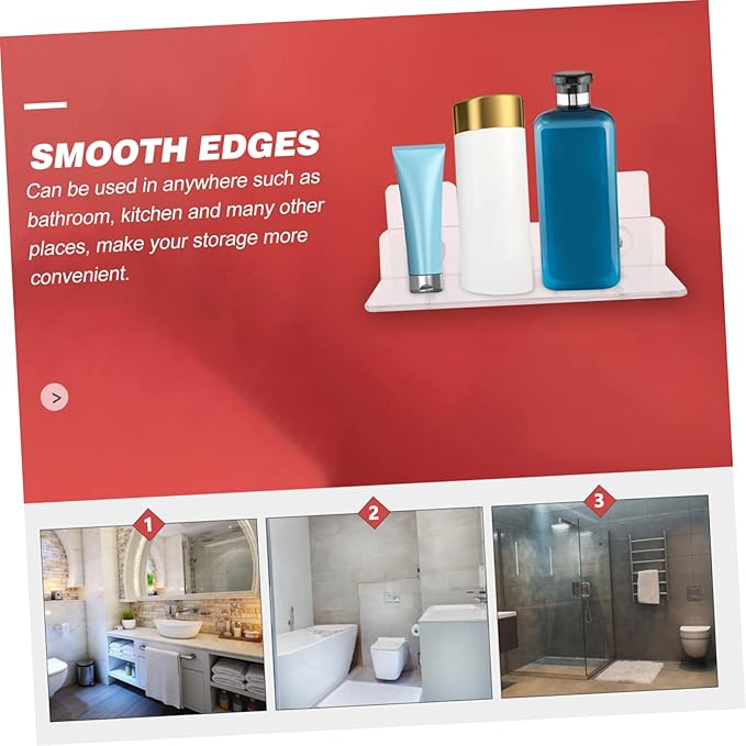 Hanging Holder Wall Storage Holder Wall-Mounted Rack Minimalist Modern Style 2 Pcs Bathroom Shelf