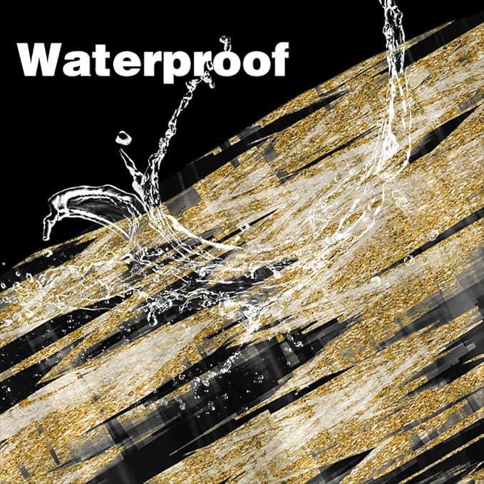 JAWO Gold Shower Curtains for Bathroom, Golden Black Glitter Sparkle Bling Waterproof Fabric Decorative Shower Curtain, Washable Luxury Elegant Fancy Glam Metallic Bath Curtain, 60X70IN