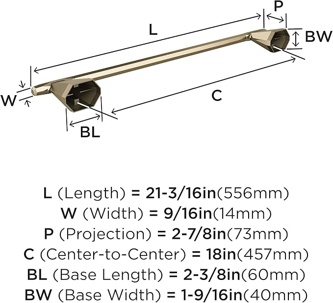 Amerock BH36043BBZ | Golden Champagne Towel Bar | 18 in (457 mm) Towel Rack | St. Vincent | Bathroom Towel Holder | Bathroom Hardware | Bath Accessories